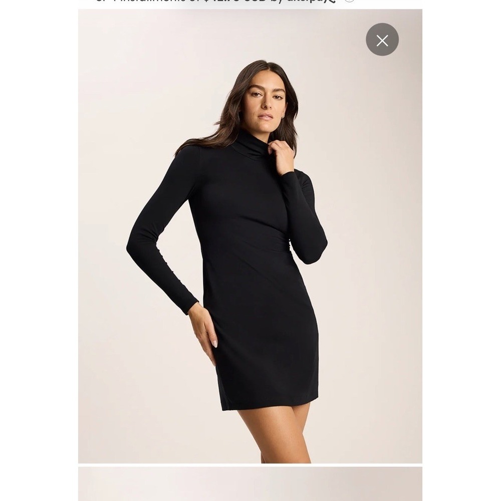 Commando‎ Butter Luxe Long Sleeve Turtleneck Mini Dress Black S Small